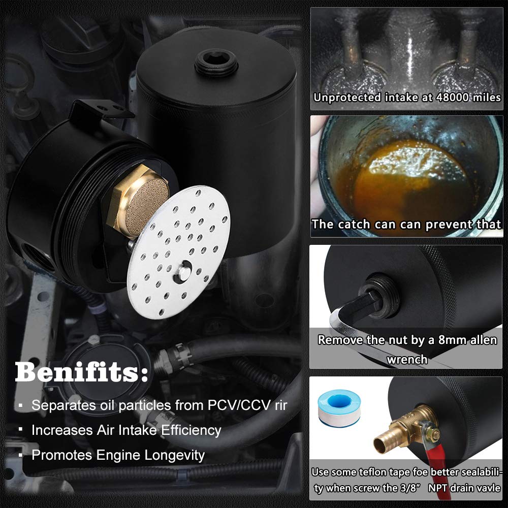 PQY aluminum oil separator reservoir protects intercooler and intake from blow-by.