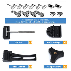 PQY truck tonneau front clamp kit keeps the cover aligned with the rails.