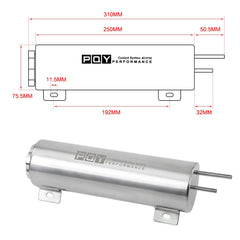 PQY overflow tank twist-on aluminum cap for secure coolant seal.