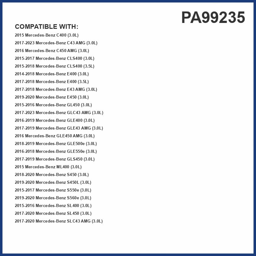 Packaging of Premium Guard PA99235 indicating easy storage and replacement