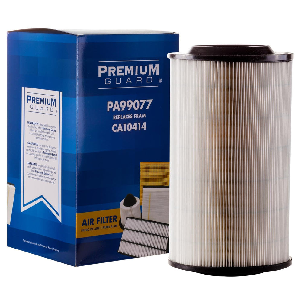 Premium Guard PA99077 front view engine air filter improves intake protection for ProMaster.