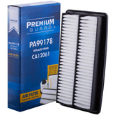 Premium Guard PA99178 engine air filter front view showing durable media for protection.
