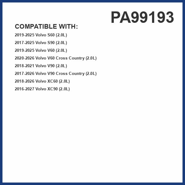 PA99193 top view showing filtration media for Volvo compatibility