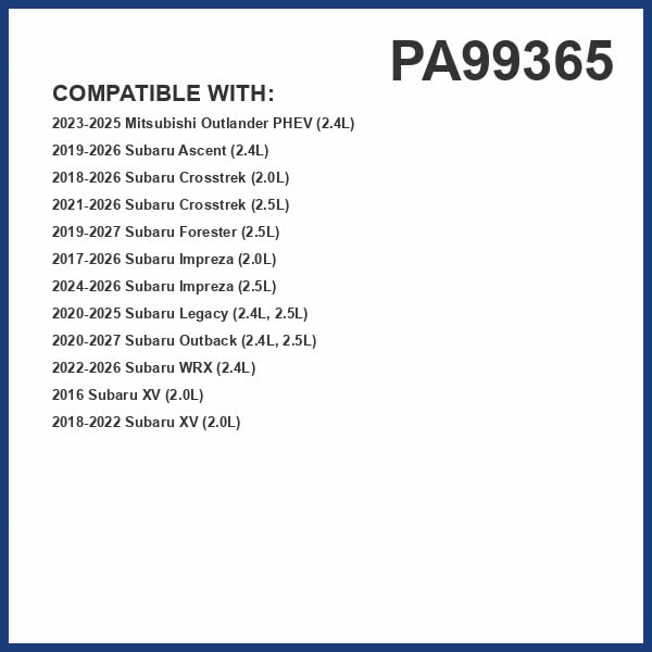 Premium Guard PA99365 in Subaru Crosstrek showing high-capacity media for airflow.