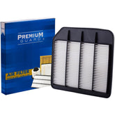 Premium Guard PG Engine Air Filter PA9943 installed in housing for precise fit