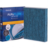 Premium Guard PureFlow cabin air filter front view reduces odors in Ford cabin