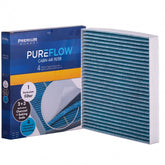 Premium Guard PureFlow packaging highlights four-stage filtration for cleaner cabin air