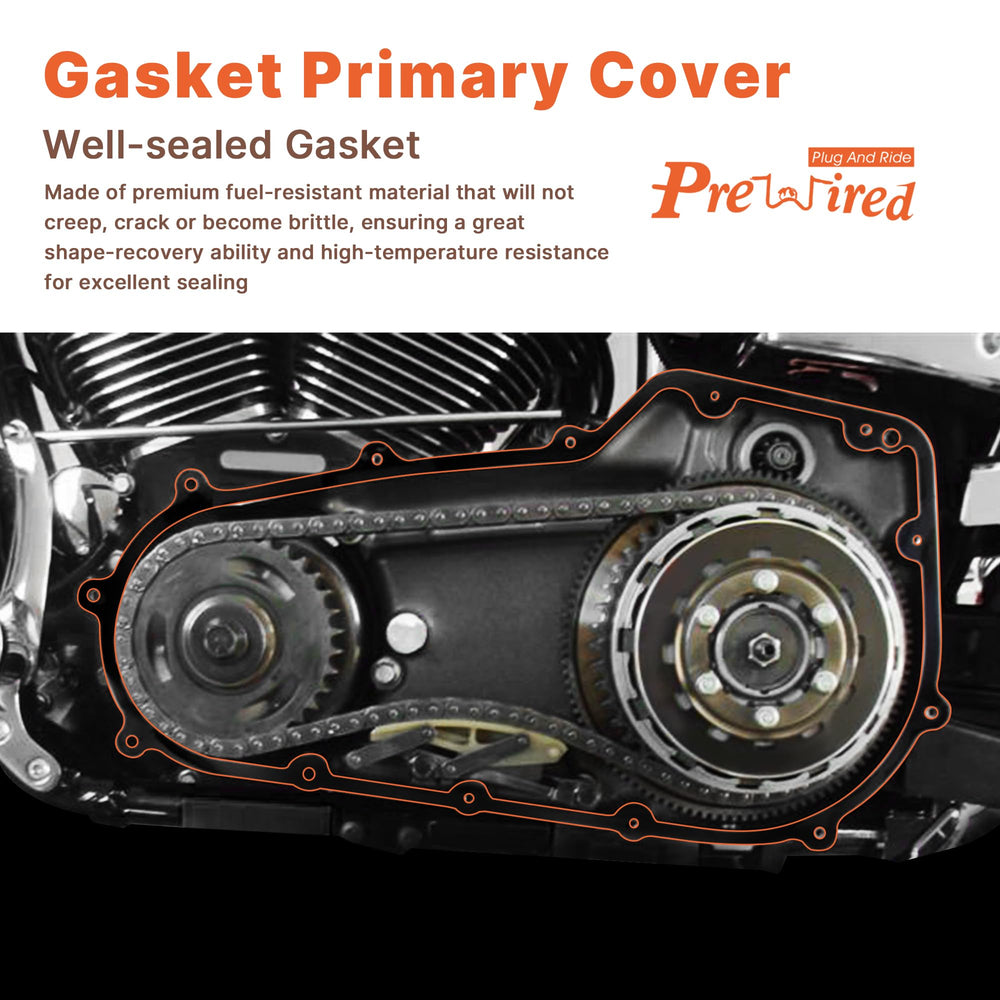 Prewired derby cover gasket provides reliable seals around the derby cover