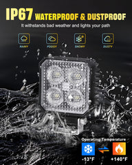 Primelux 2.8-inch LED work light 304 stainless bracket offers adjustable beam direction.