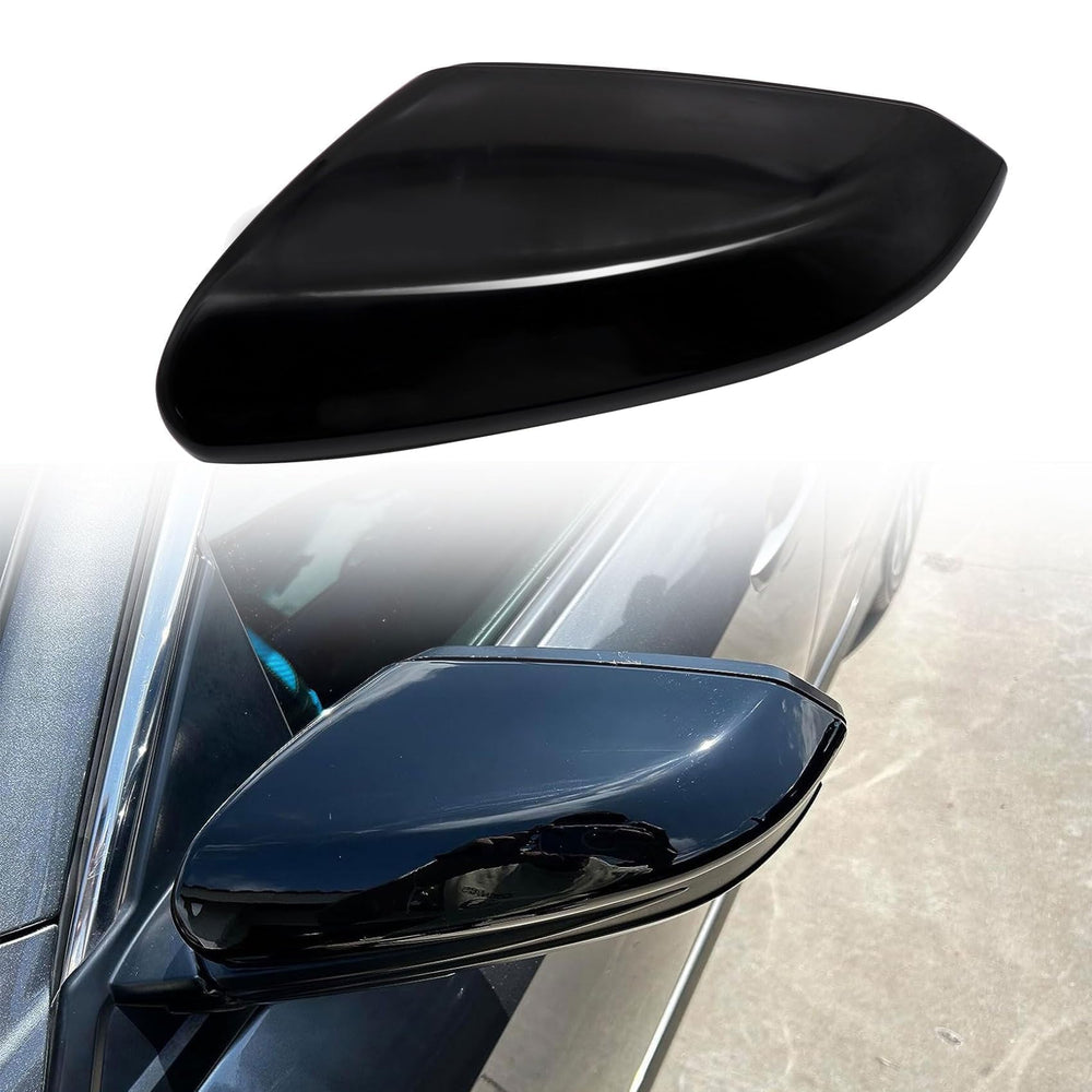 Priprilod glossy black left driver side mirror cap for Honda Civic 2016-2021, sleek replacement.