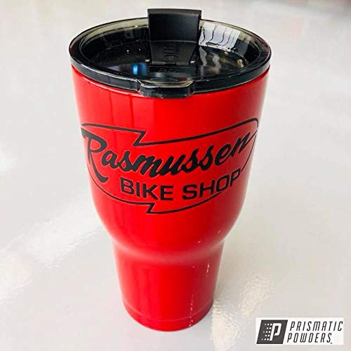 Astatic Red solid-tone polyester coating offers uniform color on automotive metal.
