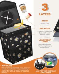 Pritent leakproof liner prevents spills during trips and messy accidents.