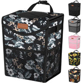 Pritent car trash can with lid in black lily print keeps your cabin neat and odor-free.