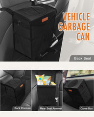 Foldable design with side hooks anchors securely to floor, seat, or console.