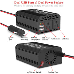 Pro Chaser 400W inverter compact travel design fits in a vehicle