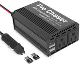 Pro Chaser 400W inverter front view powers laptops and devices on the go