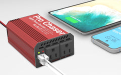 Compact design of Pro Chaser inverter fits easily in a vehicle.