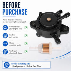 Compatibility chart for Pro Chaser Kohler KT725 KT745 fuel pump matching engines