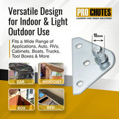 Included 316 stainless screws with Pro Chutes bracket for secure installation