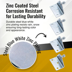 Pro Chutes angled bracket side profile shows heavy-duty construction for reliable lift support