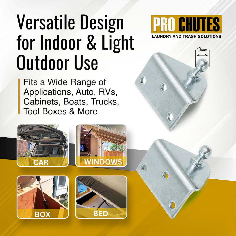 Pro Chutes blue-white zinc-coated bracket offers durable, corrosion-resistant performance