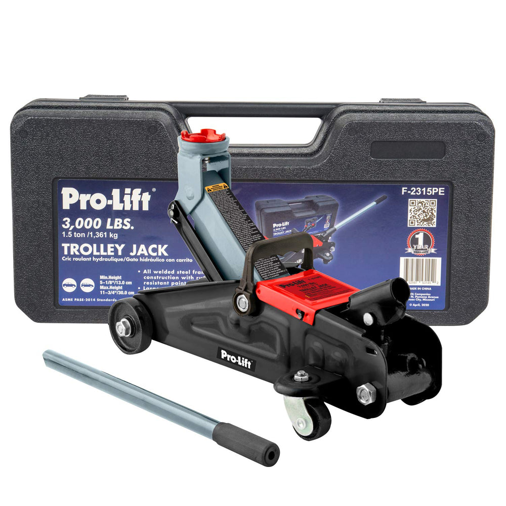 Pro-LifT F-2315PE trolley jack front view highlighting durable steel frame
