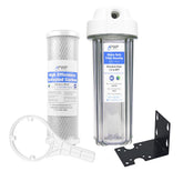 Pro Water Parts clear RV filter housing with 5-micron carbon filter for clearer RV water