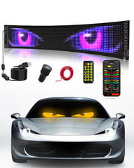 Probapro Devil Eyes Light on windshield front view showing vivid LED display for customization