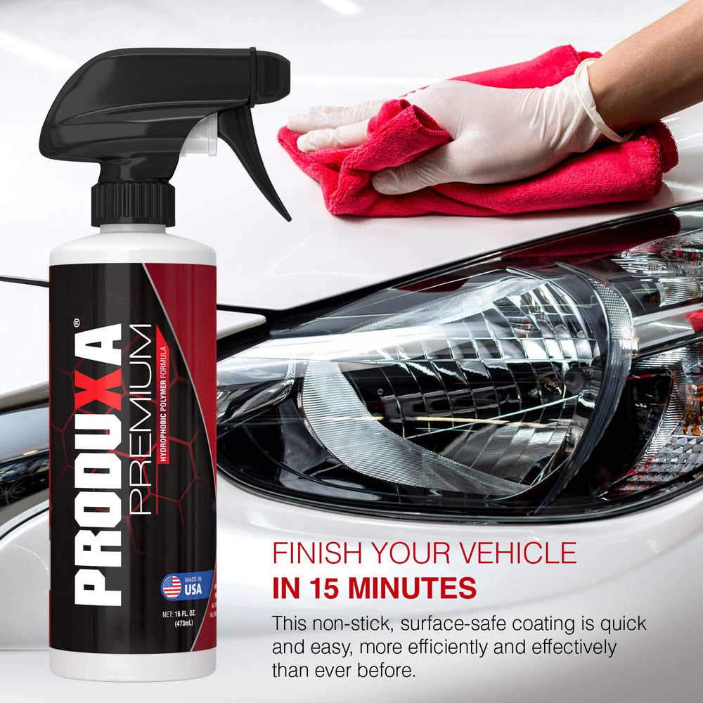 Beading water after applying PRODUXA hydrophobic coating on paint