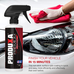 Beading water after applying PRODUXA hydrophobic coating on paint