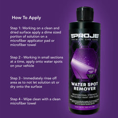 PROJE' Water Spot Remover packaging box ready for home use.