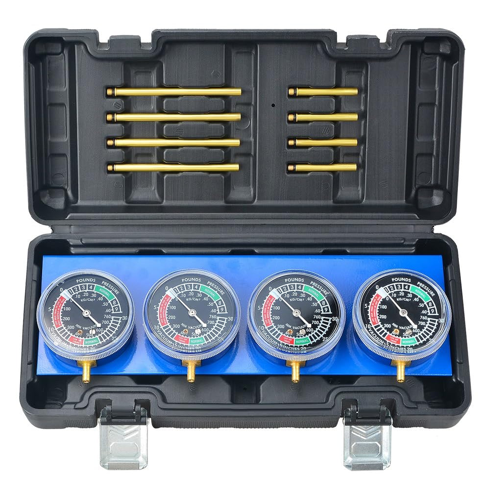 Prokomon carb synchronizer tool front view for quick, balanced carb tuning