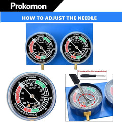 Prokomon carb synchronizer installed on motorcycle during synchronization.