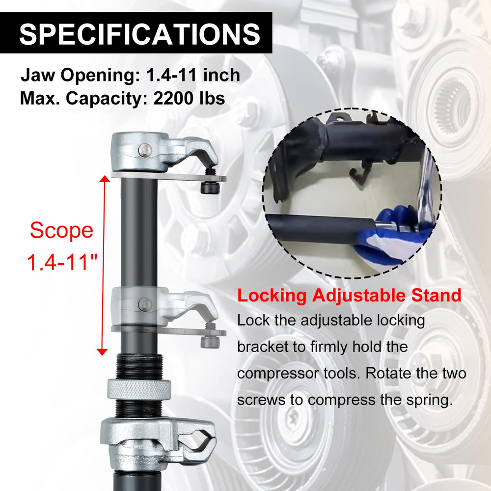 Adjustable guard bar on Prokomon unit locks at 8 to 11.7 inches.
