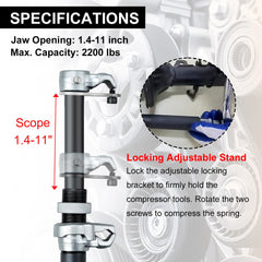 Adjustable guard bar on Prokomon unit locks at 8 to 11.7 inches.