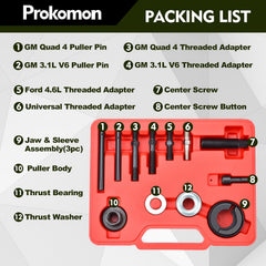 Prokomon pulley installation tool offers durable steel construction for pro-level service.