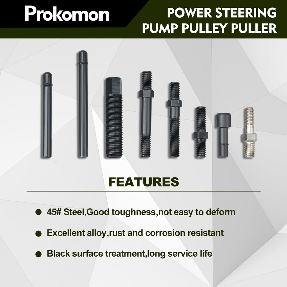 Prokomon vacuum pump pulley installer designed for GM and Ford applications.