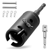 Pronese trailer jack drill adapter front view highlights compact Cr-Mo body for rugged use.