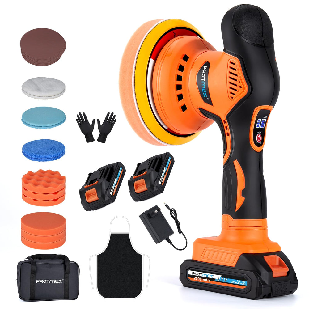 Protmex cordless car buffer polisher for cord-free, convenient polishing on any vehicle