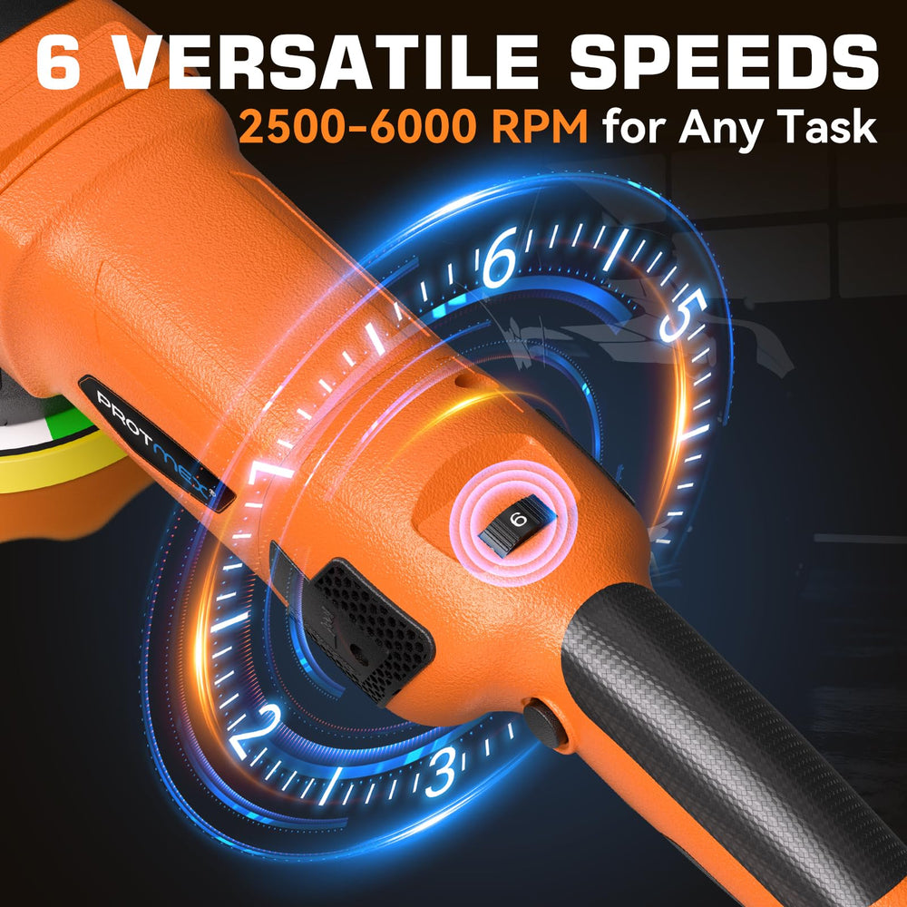 Protmex detachable handle enables precise buffing in tight spaces.