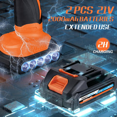Protmex dual 21V 2000mAh batteries enable extended polishing sessions