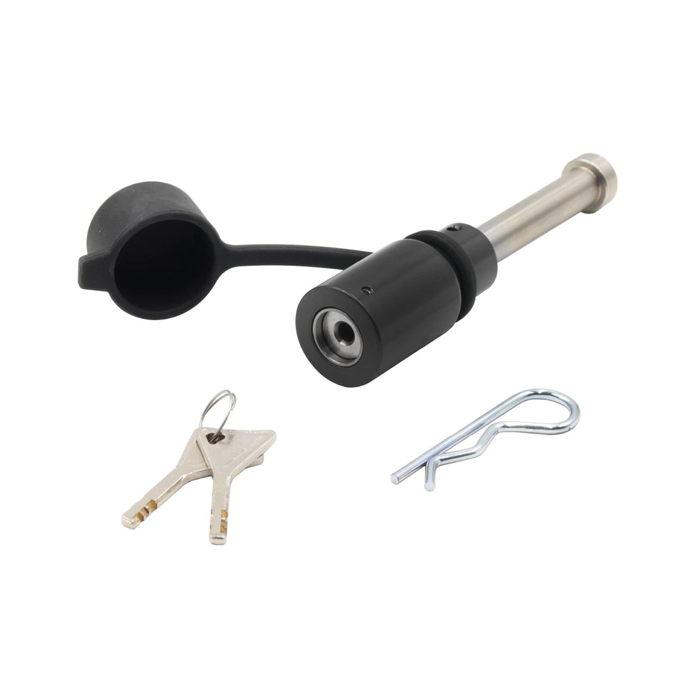 Proven Industries HL1 pin lock assembled on a hitch receiver for secure gear