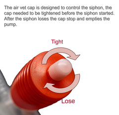 Provoonsint siphon pump used with lawn mowers for simple refueling.
