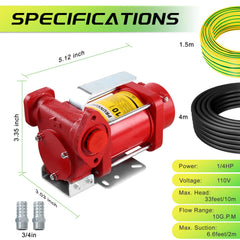 PRUNkuar 110V pump side profile highlighting compact, lightweight design.
