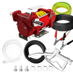 PRUNkuar 12V fuel transfer pump side view for compact base-mount setup