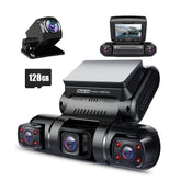 PRUVEEO front dash cam unit shown mounted, demonstrates full frontal coverage and quick installation