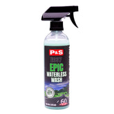 P&S Epic Waterless Wash bottle pour for quick, water-free cleaning.