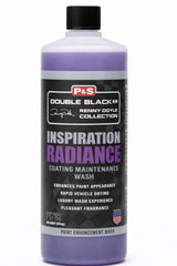 P&S Inspiration Radiance bottle pour demonstrates coating maintenance on a clean car finish