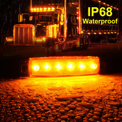 PSDriQQ six LED amber marker light glowing brightly at dusk