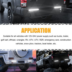 PSEQT 10in LED trailer light lens close-up emphasizes IP67 waterproof sealing